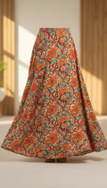 Festive Tangerine Maxi Skirt
